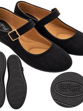 EuroSoft by Sofft Black Mary Jane Comfort Flats 
Size 7